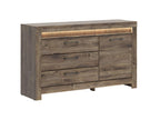 Buffet 1 porte 3 tiroirs LED inclus Calmetop Bois 10839TRJJ