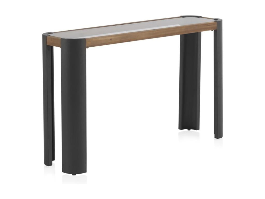 Table console en métal avec bois et verre 31753ZTVX