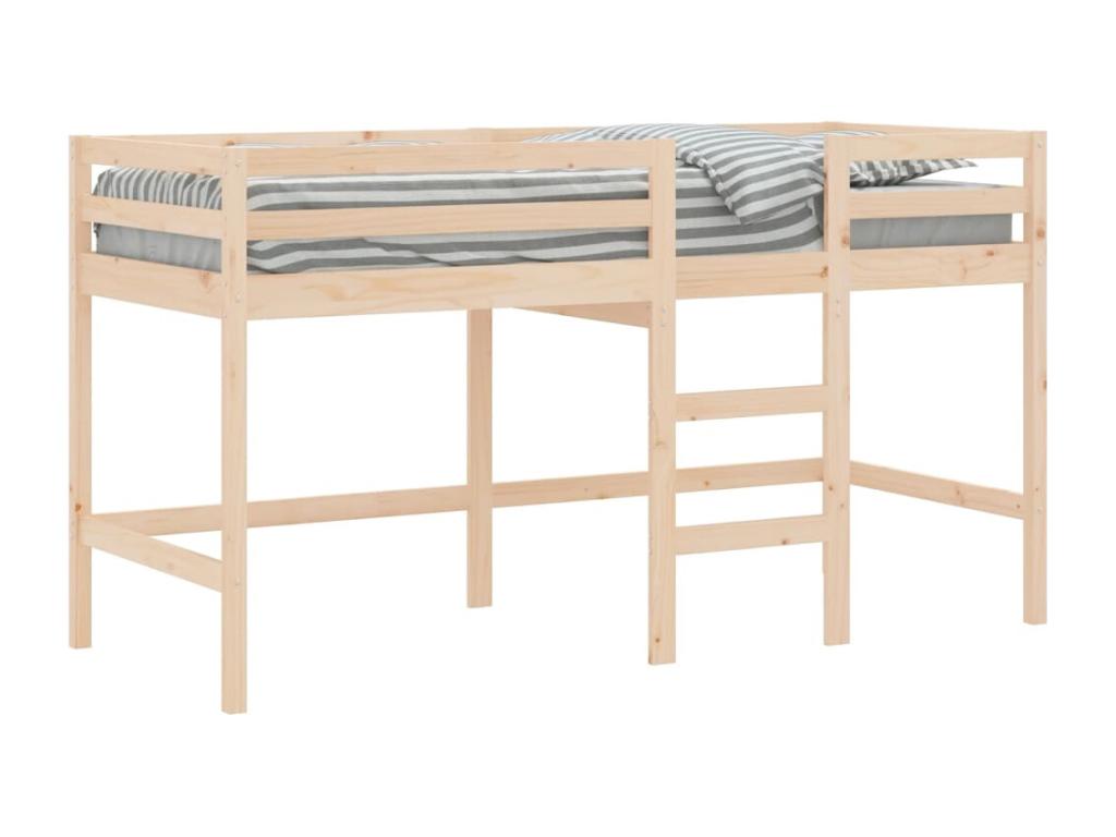 Lit mezzanine d'enfant sans matelas avec échelle 90x200 cm 28232LZXV