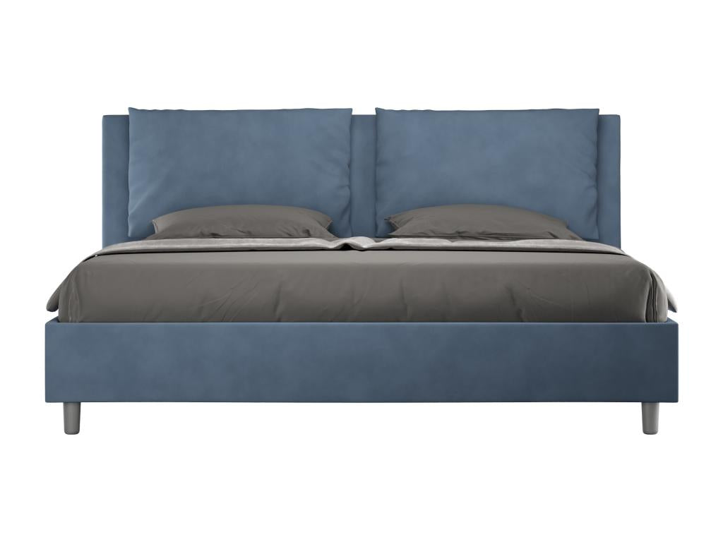 Lit coffre rembourré 180x190 microfibre bleu Calmetop 37770DWMJ