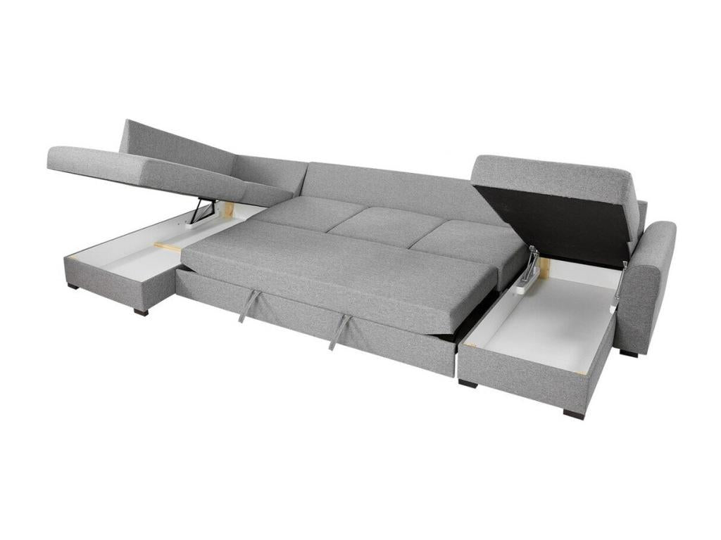 Canapé d'angle Artvivrestore 262 Brun clair Fonction de couchage Boîte de literie 370x186cm 35542OYME