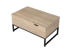 Table basse avec plateaux relevables noire et bois Calmetop 86970YPEB