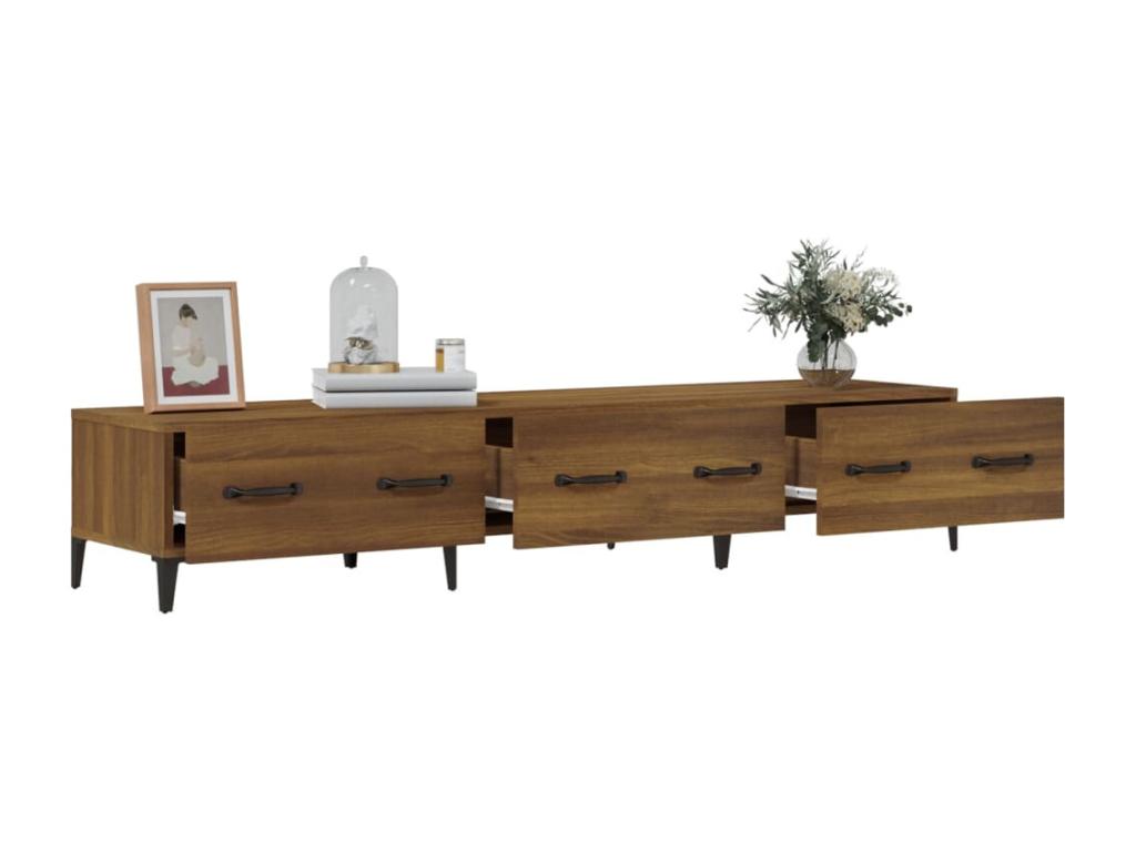 Meuble TV Chêne marron 150x34,5x30 cm Bois d'ingénierie 97087VEAP