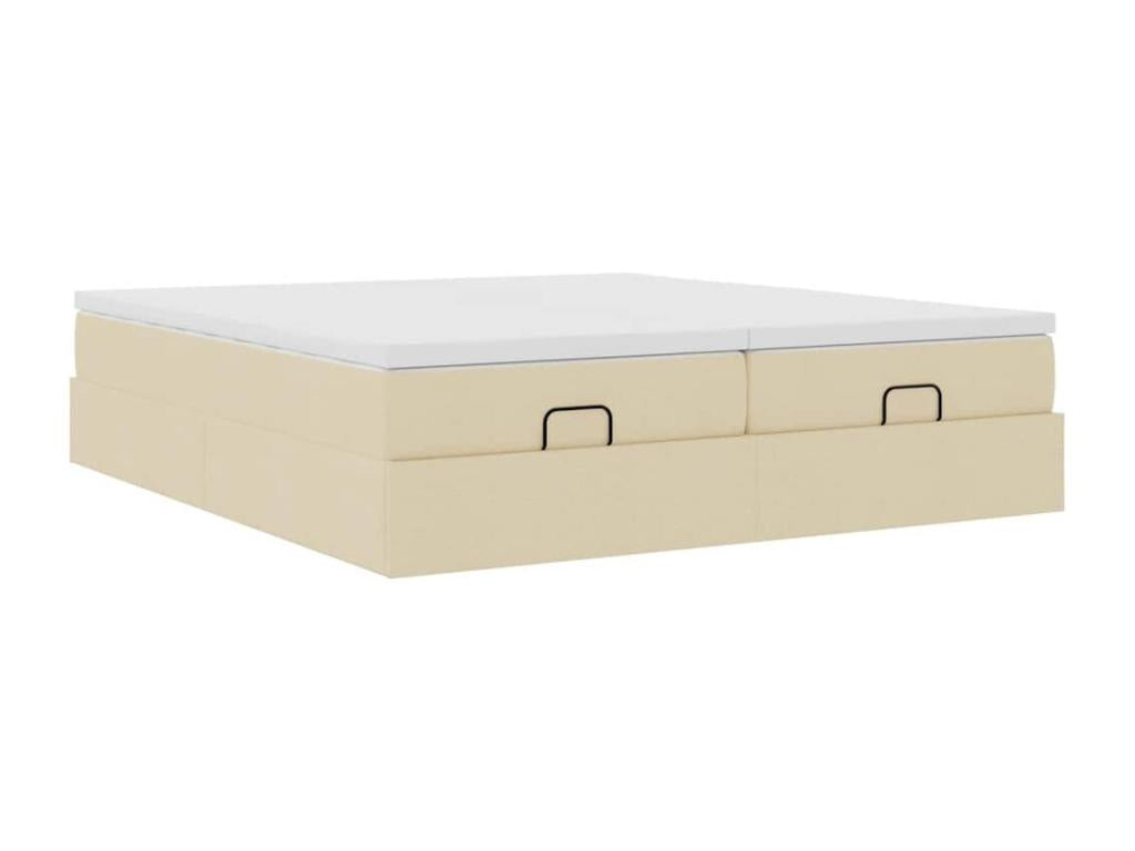 Cadre de lit Calmetop avec matelas crème 180x200 cm tissu 40167QIVC