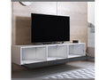 Meuble tv mural pour Salon Salle à manger en Blanc et Noir avec LED 260x40x165cm Artvivrestore 8 74724HVCN