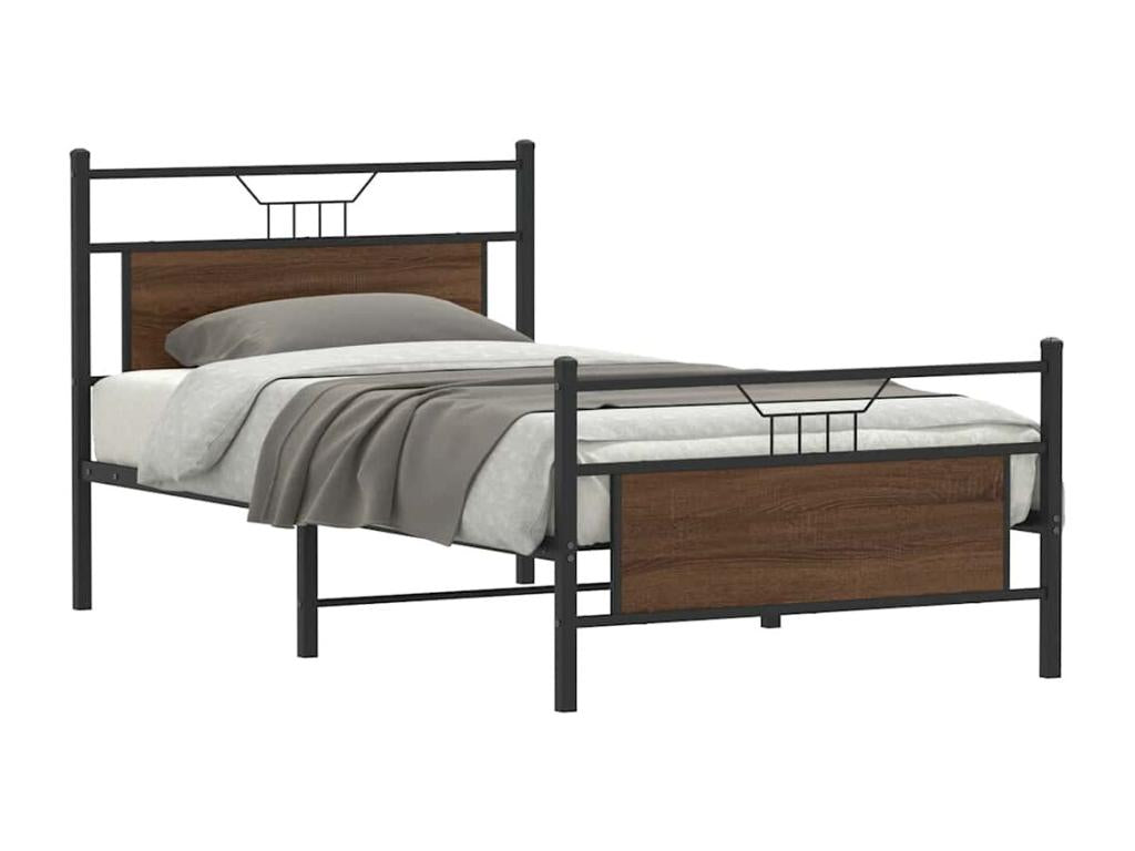 Cadre de lit sans matelas chêne marron 107x203 cm 82451EANN