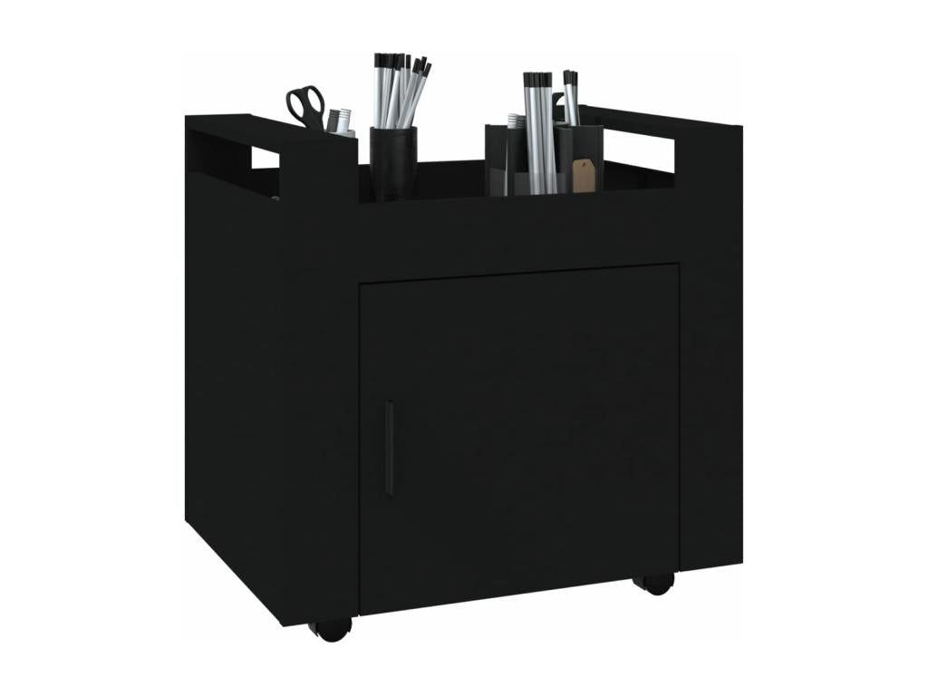 Chariot de bureau Noir 60x45x60 cm Bois d'ingénierie 77711HHCI