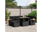 Salon de jardin 7 pcs avec coussins noir résine tressée 70518MCKK