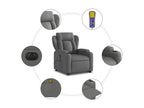 Fauteuil inclinable massant électrique Gris foncé Tissu 06425DIYY