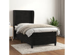 Lit à sommier tapissier et matelas Noir 80x200 cm Velours 18206DRBQ