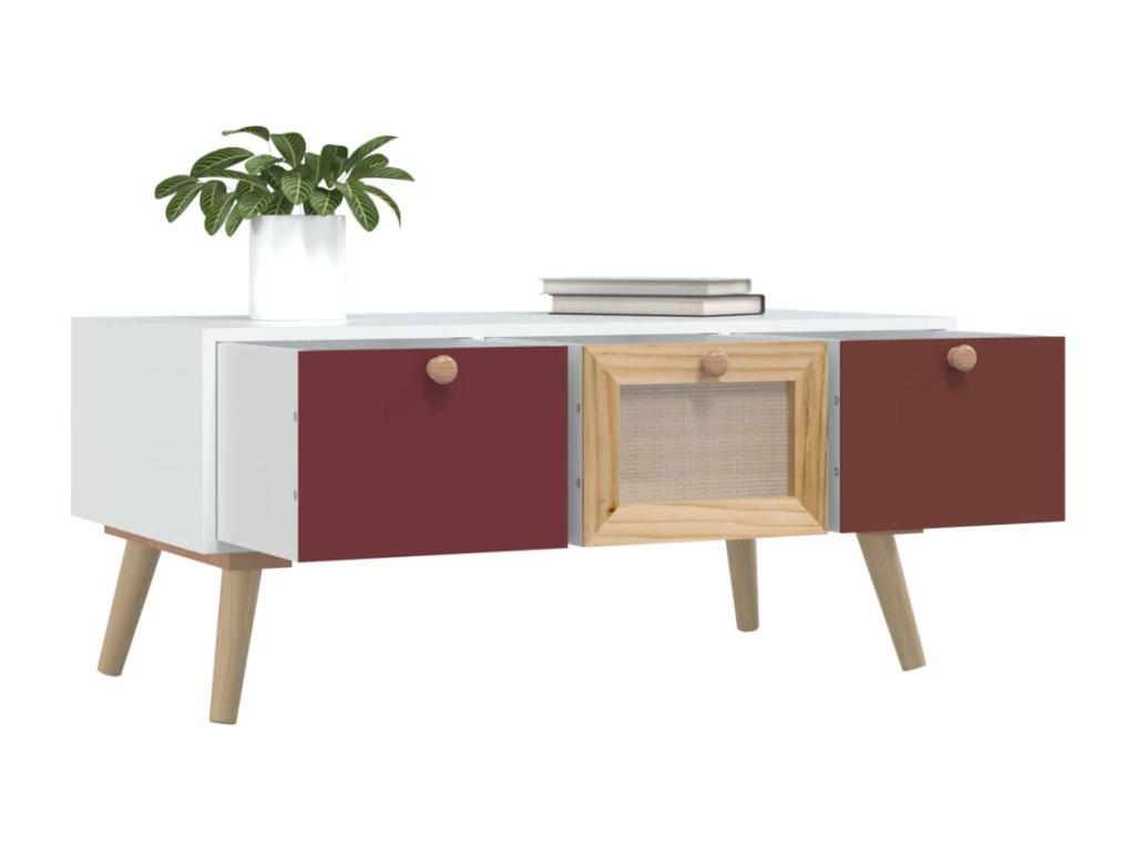 Table basse avec tiroirs 80x40x35,5 cm bois d'ingénierie 86321EUVC
