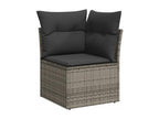 Salon de jardin 8 pièces avec coussins gris résine tressée 33062EWFK
