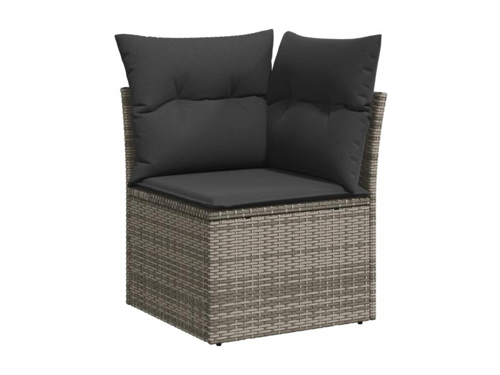 Salon de jardin 8 pièces avec coussins gris résine tressée 33062EWFK