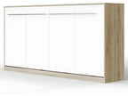 Armoire Lit escamotable 90x200cm Artvivrestore Lit Horizontal Rabattable Lit Mural Chêne Artvivrestore/Blanc 20283JZRJ