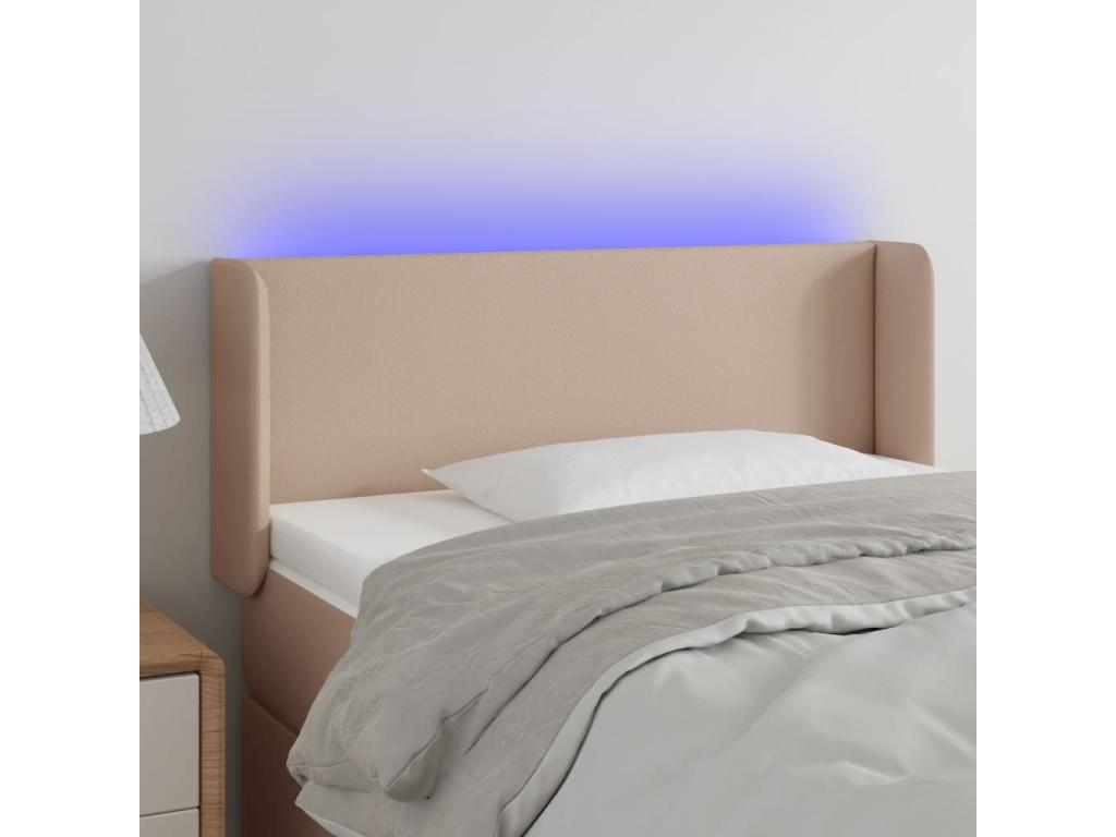 Tête de lit à LED Cappuccino 103x16x78/88 cm Similicuir 85228AKRZ
