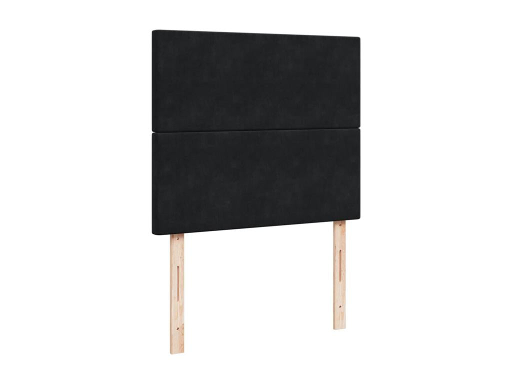Sommier à Calmetop de lit avec matelas Noir 120x200 cm Velours 64471JNIZ