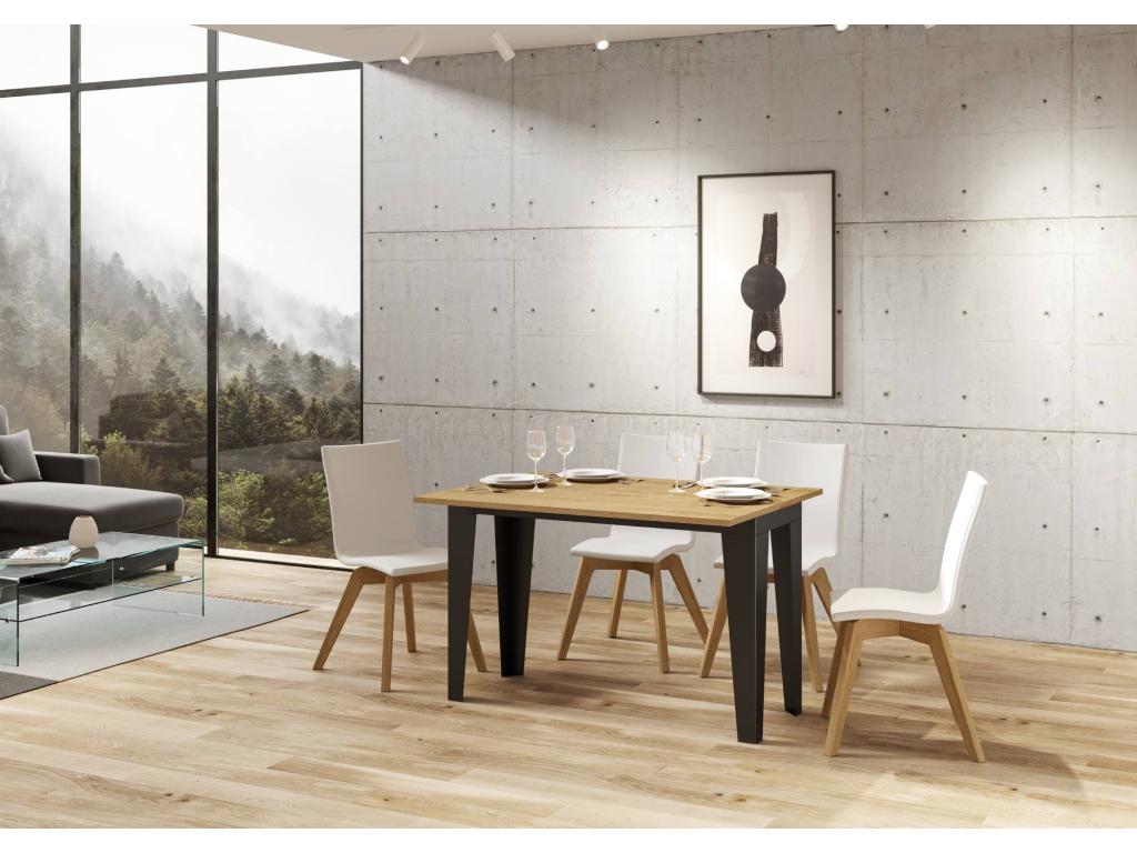 Console extensible double plateau Calmetop-Couleur Naturel-Largeur 120 cm 45242SARO